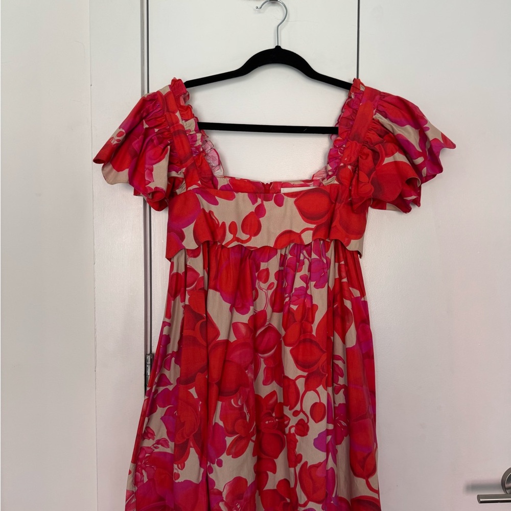 KIKA VARGAS Vibrant Pink Floral and Feminine Women’s Dress